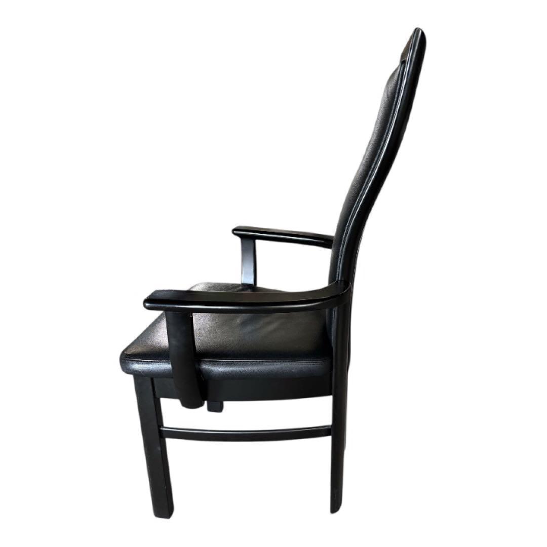 カリモク　CE35シリーズ・ハイバックチェア本革・ブラック・ダイニング　⑤