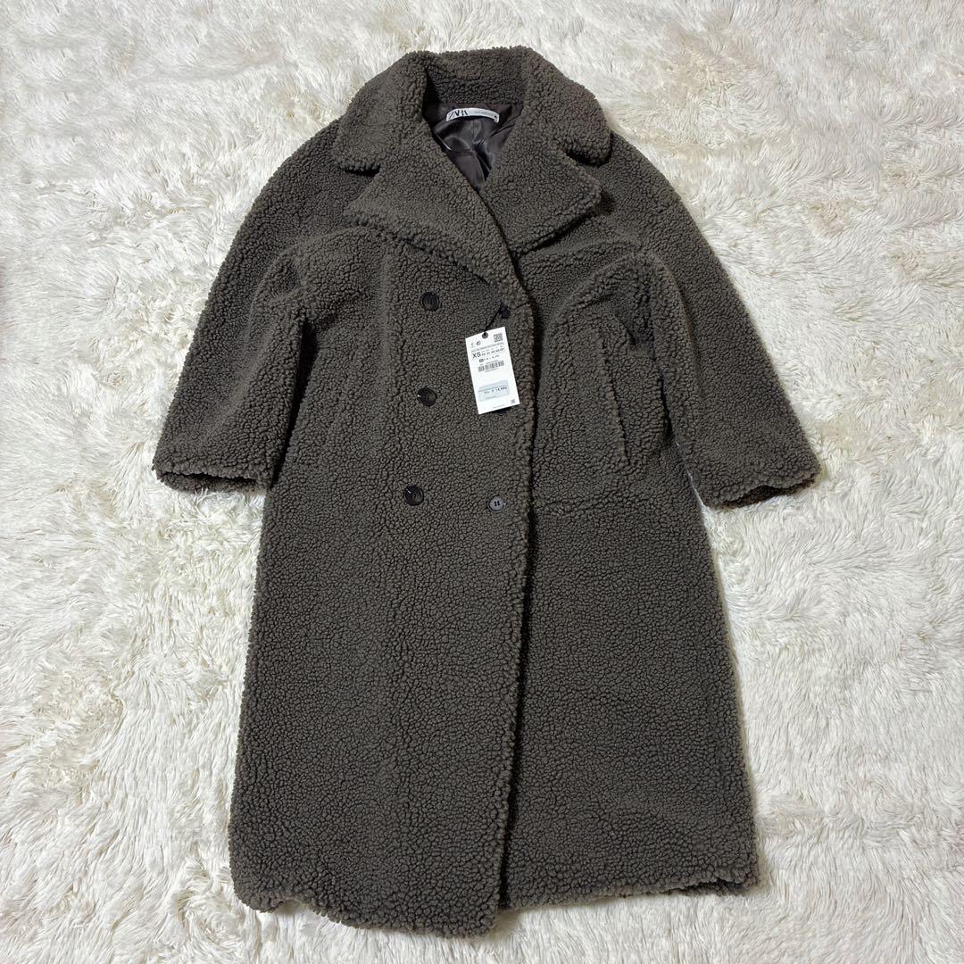タグ付き♡ZARA ダブルブレストフェイクボアコート　テディベアコート