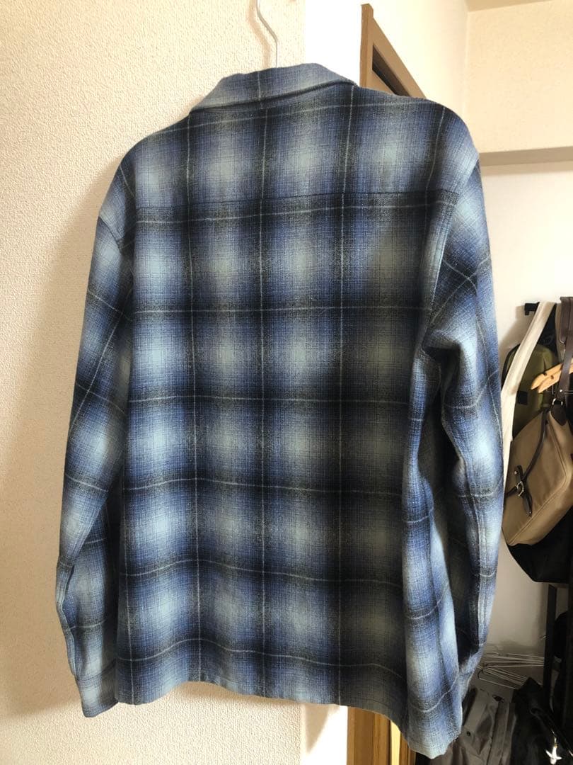 [RADIALL/ラディアル] オンブレチェックウール長袖シャツ ブルー系　L