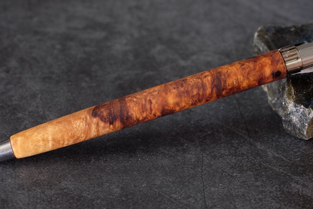 PG5木軸カスタム0225　高村杢工房 製図用シャープペンシル 花梨瘤紅白