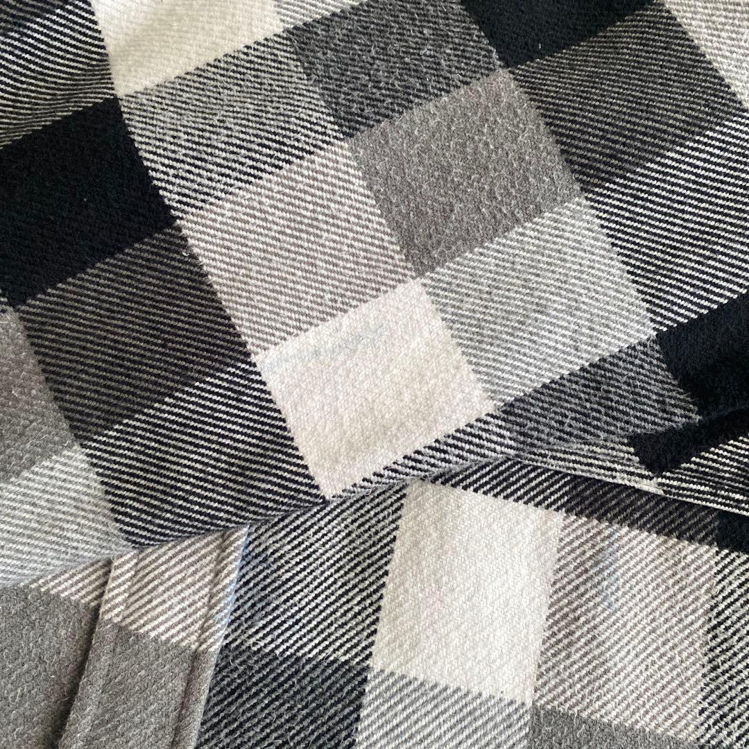 スペシャル好配色 90s FIVE BROTHER ネルシャツ 黒×白 XL