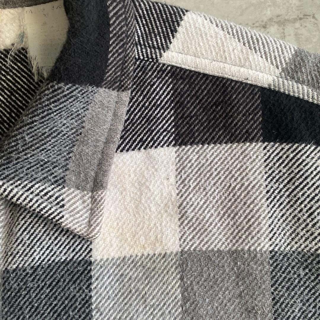 スペシャル好配色 90s FIVE BROTHER ネルシャツ 黒×白 XL