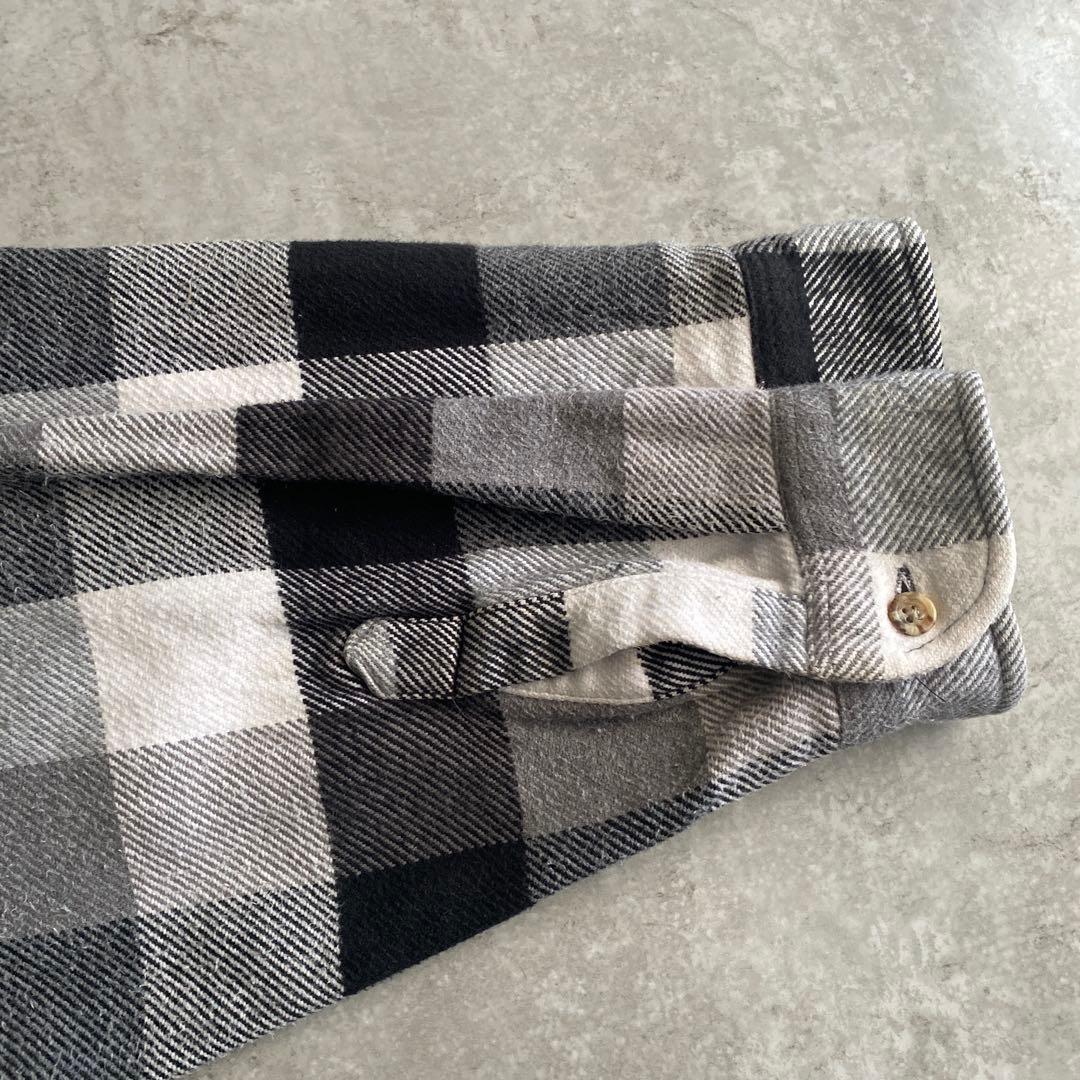 スペシャル好配色 90s FIVE BROTHER ネルシャツ 黒×白 XL