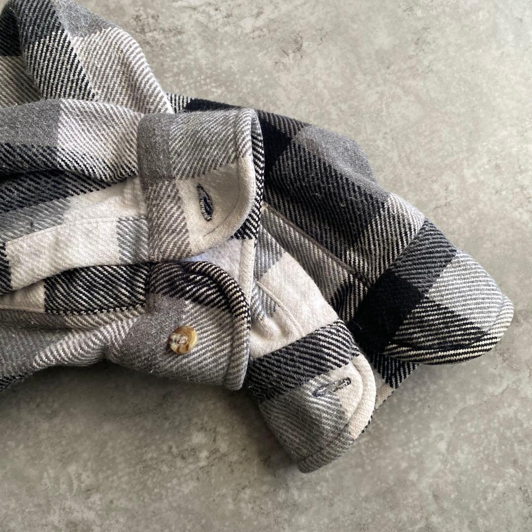 スペシャル好配色 90s FIVE BROTHER ネルシャツ 黒×白 XL