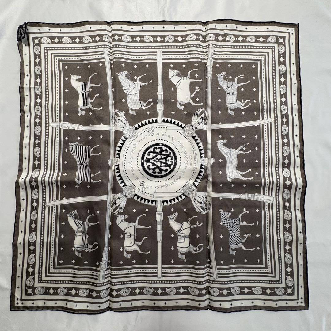 【ハンナ様】エルメス　馬着　カレ55 ダークグレー