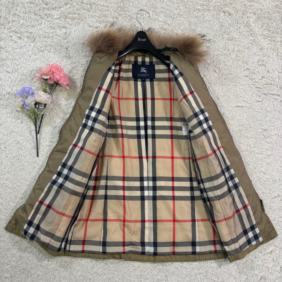 バーバリーロンドン　ダウンコート　ハニーチェック　ビッグチェック