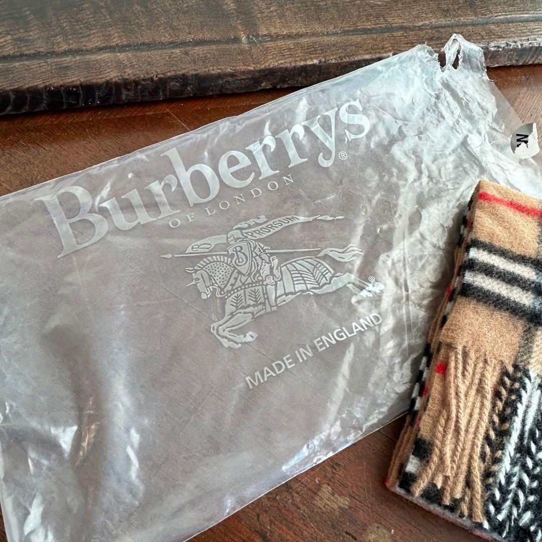 Burberrys ラムウール100%ノバチェックマフラー　キャメル　未使用！