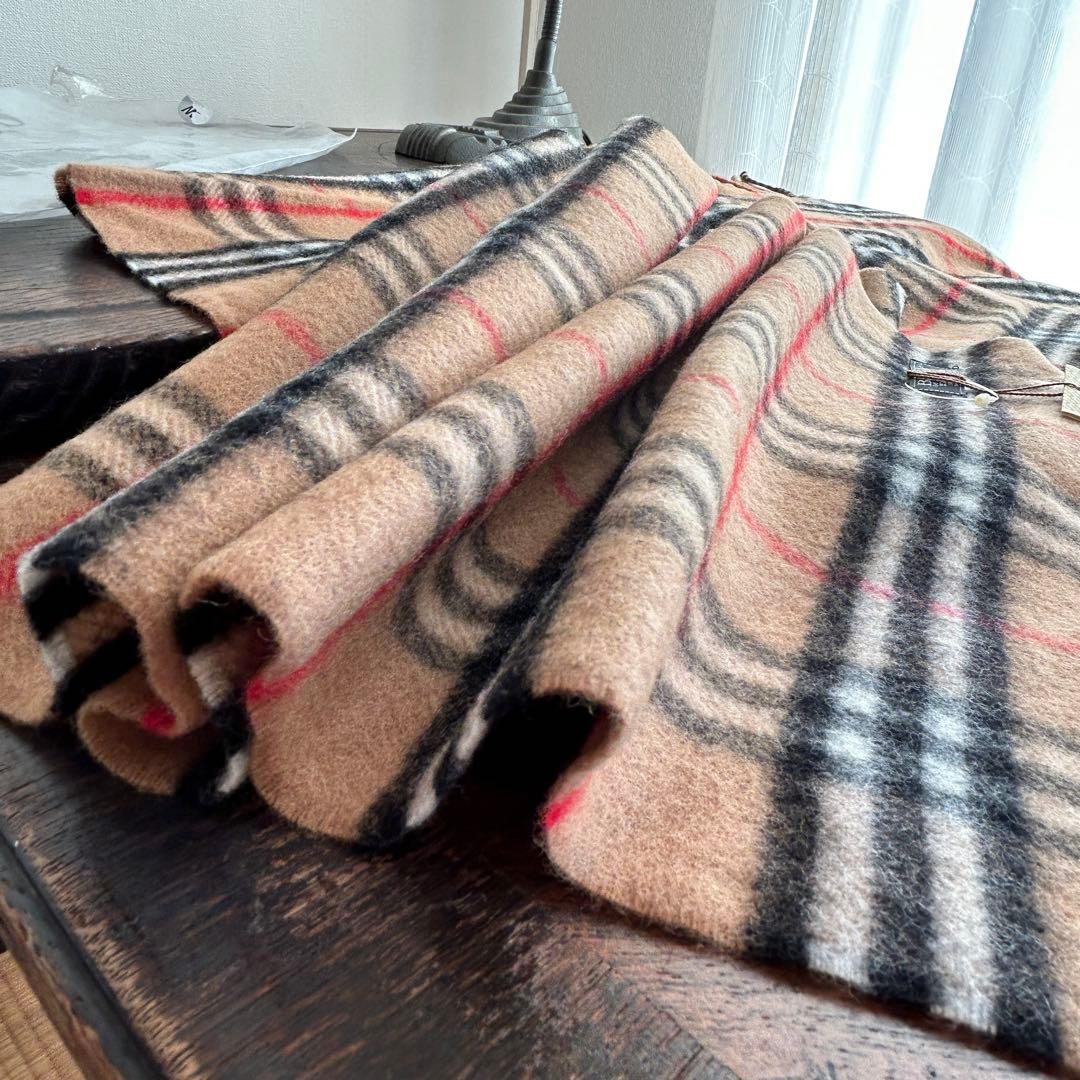 Burberrys ラムウール100%ノバチェックマフラー　キャメル　未使用！