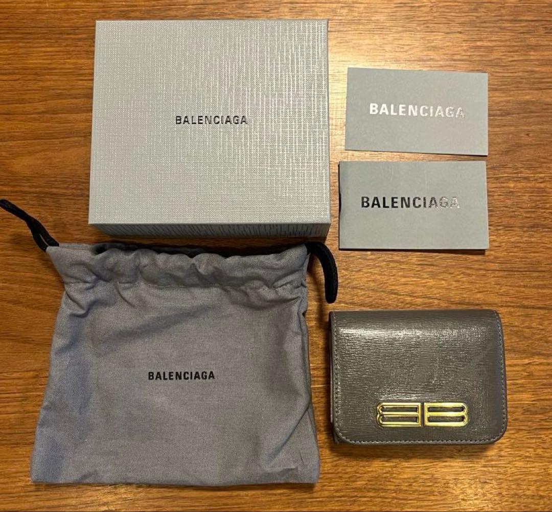 BALENCIAGA 三つ折り財布 グレー
