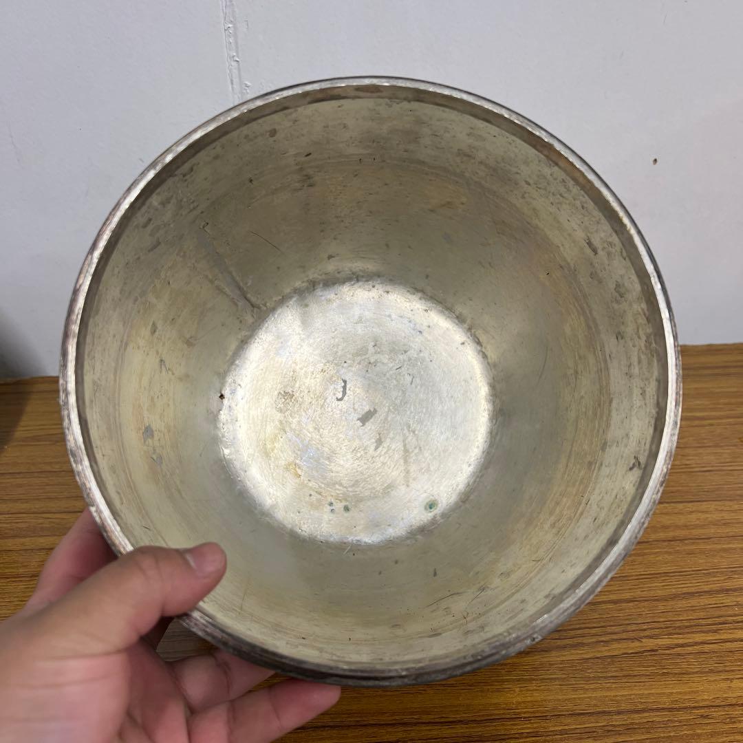 鳥のモチーフ 蓋付き小物入れ ニッケルシルバー