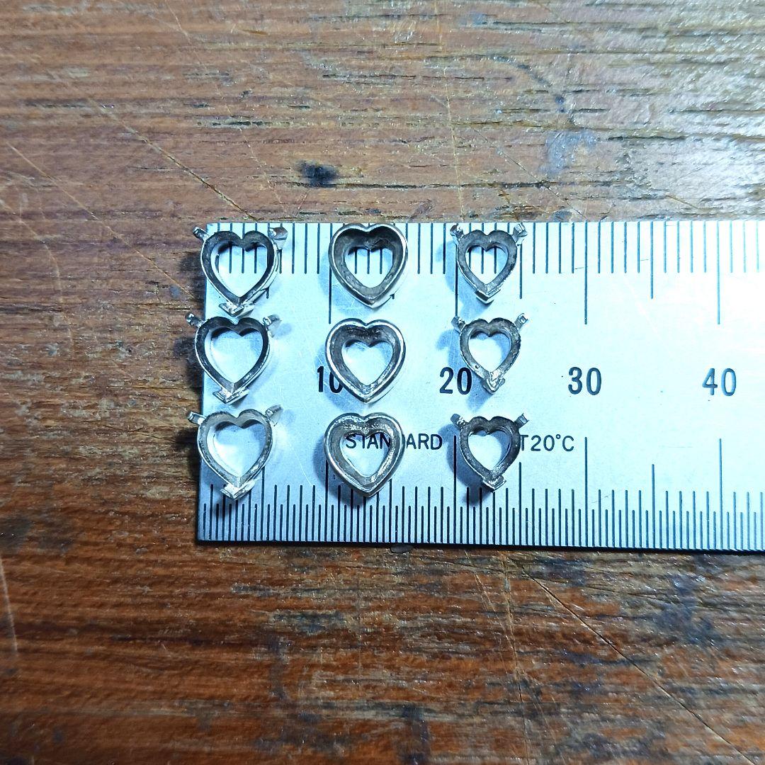 シルバー925 ハートシェイプ シャトン 空枠 石座 パーツ