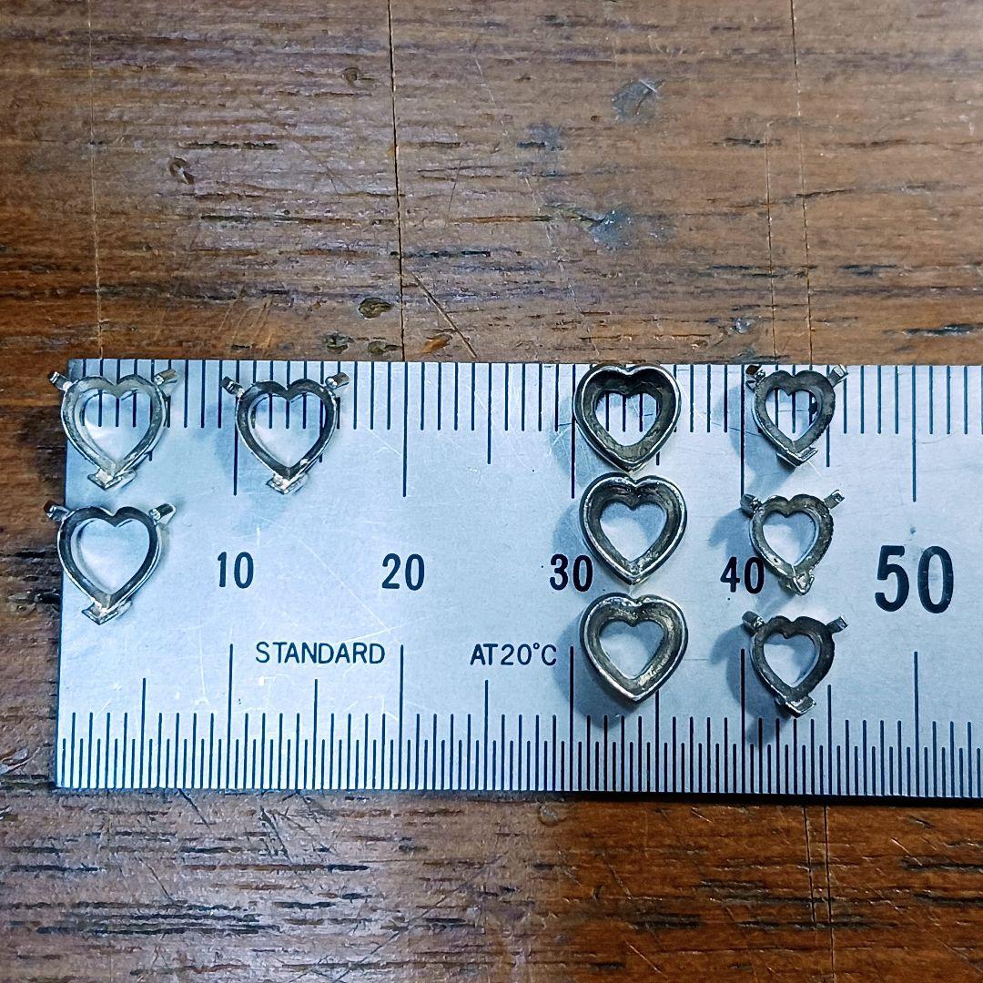 シルバー925 ハートシェイプ シャトン 空枠 石座 パーツ