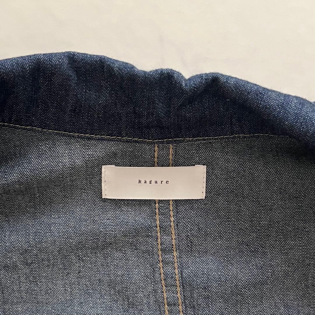 美品 かぐれ 2024年製 デニムオールインワン サロペット インディゴ つなぎ