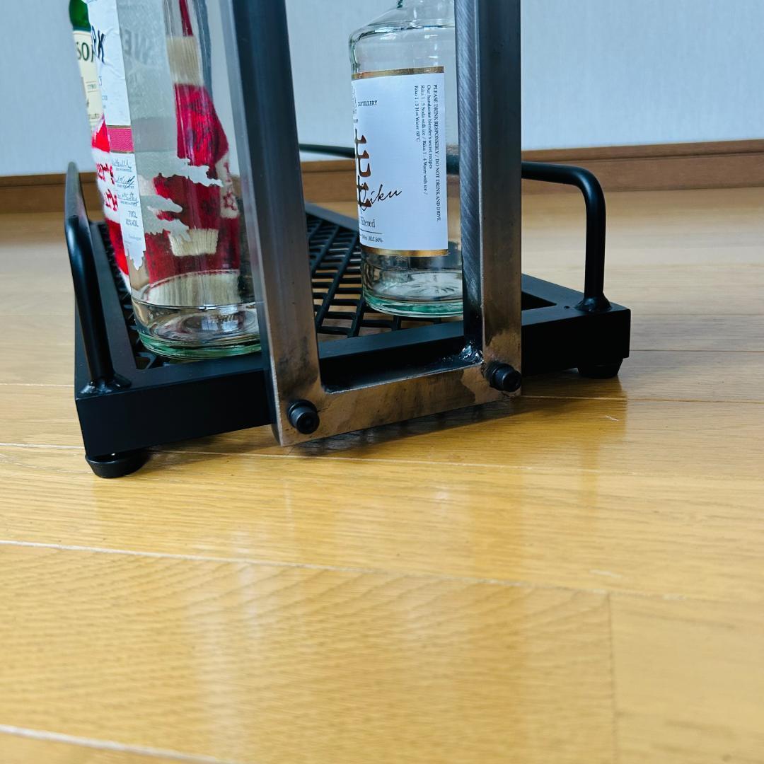スチールバーカート　ウイスキーラック　 3段　 ブラック　アイアン家具