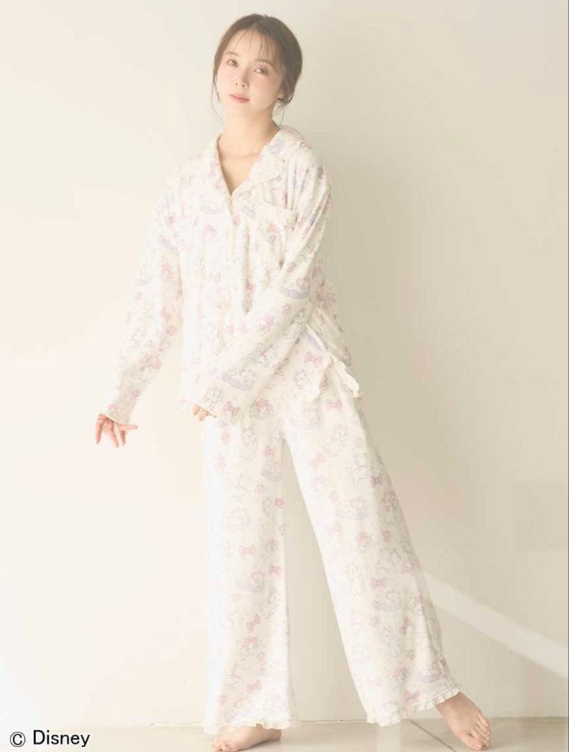 新品スナイデルホーム 上下セットマリー 総柄パジャマシャツ・ロングパンツ