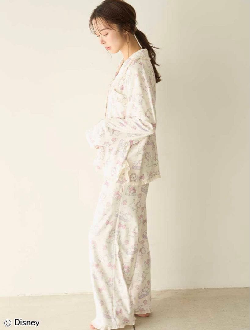 新品スナイデルホーム 上下セットマリー 総柄パジャマシャツ・ロングパンツ