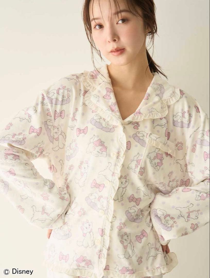 新品スナイデルホーム 上下セットマリー 総柄パジャマシャツ・ロングパンツ