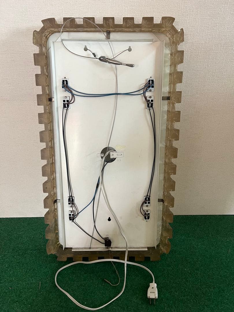 【O-1511】鏡 ミラー ライト付 女優ミラー 壁掛け ウォールミラー