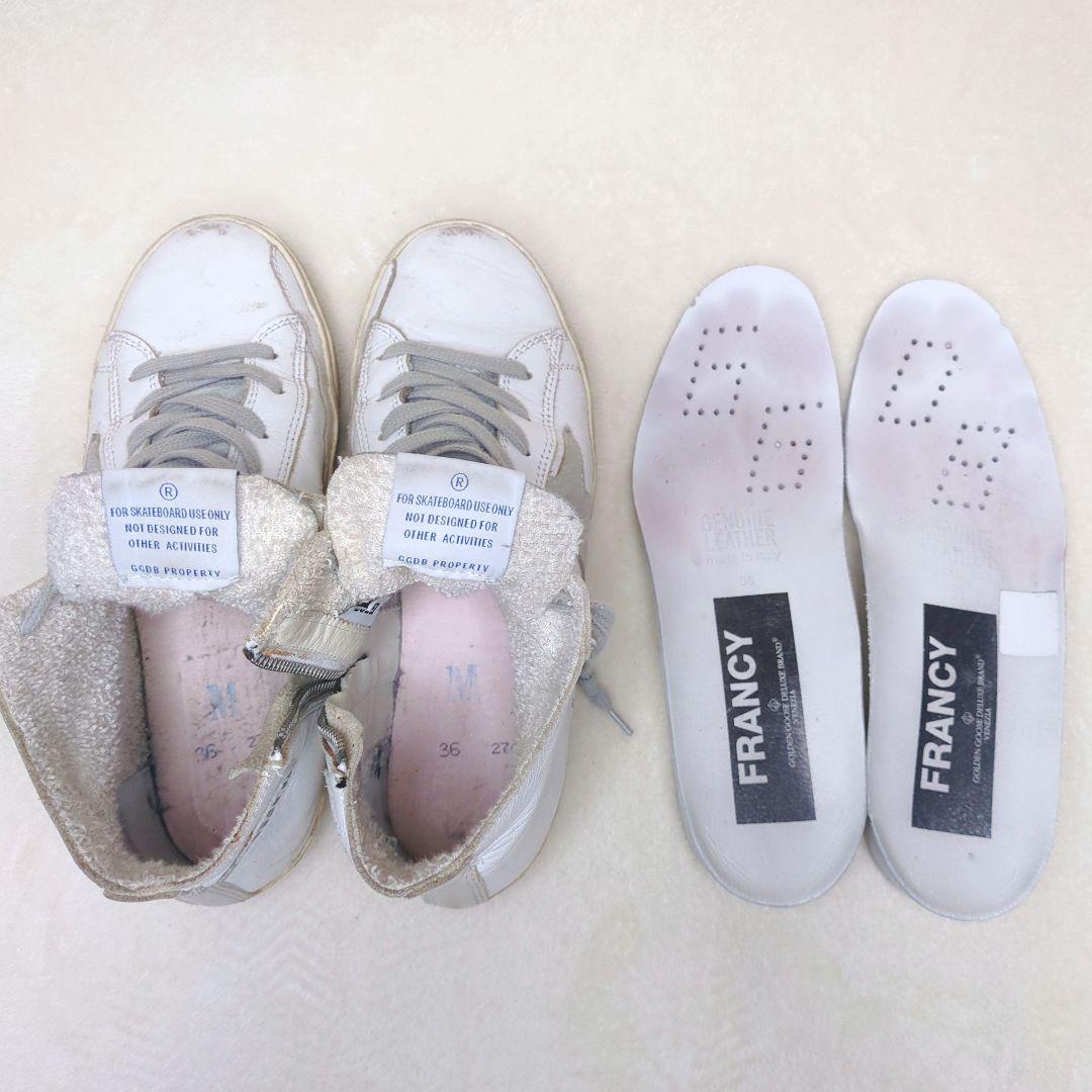 GGDB　ゴールデングース　 FRANCY　ハイカットスニーカー　ホワイト　36