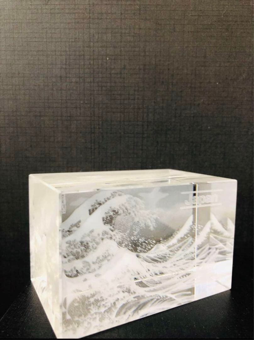 北斎　希少ラスト1　3Ｄクリスタル