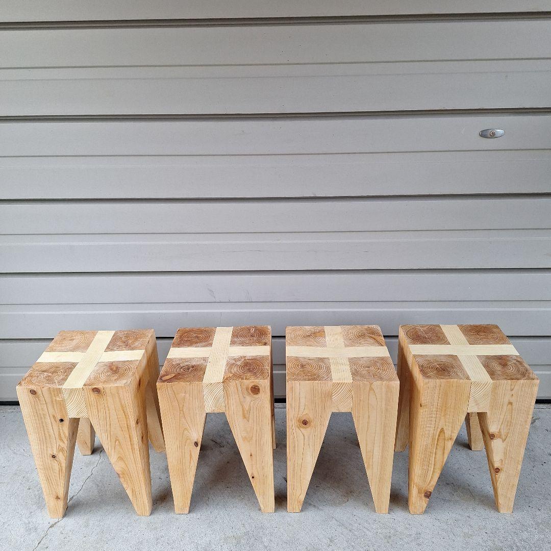 無垢スツール 　4脚セット