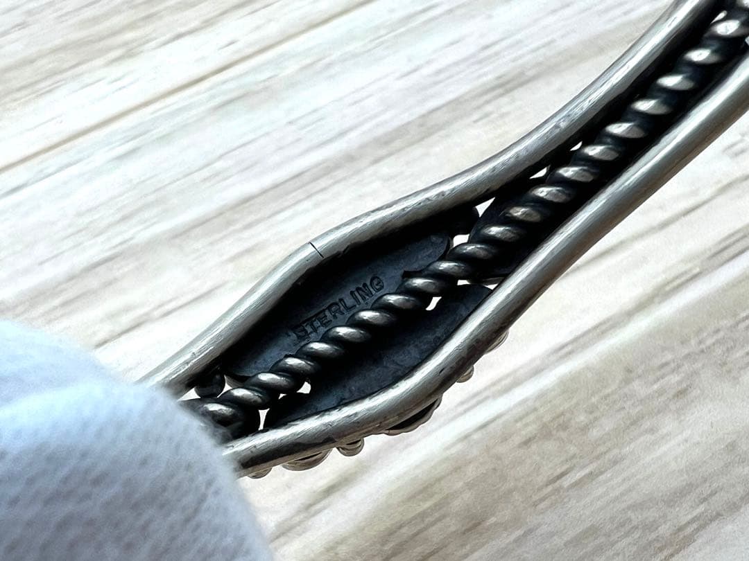 INDIAN JEWELRY ターコイズ コーラル バングル STERLING