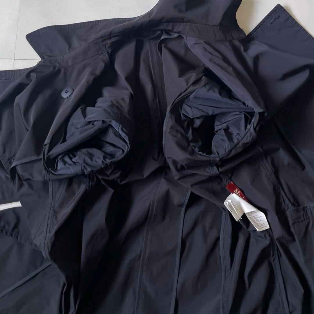 極美品 マックスマーラ トレンチコート ビジュー付き ベルト 40 ネイビー L