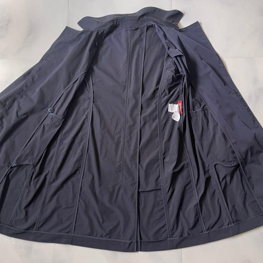 極美品 マックスマーラ トレンチコート ビジュー付き ベルト 40 ネイビー L