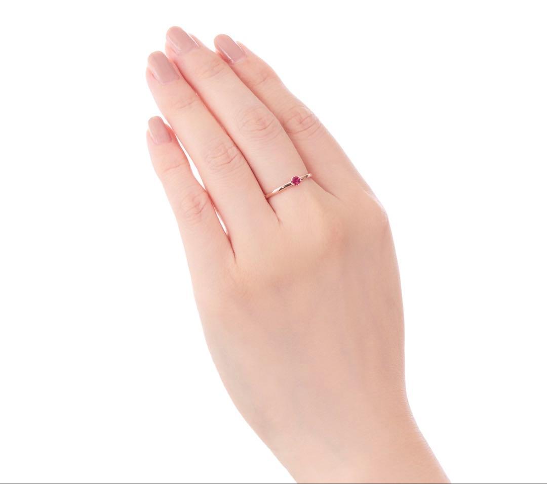 【美品】ジュエリーツツミ　K10ピンクゴールドルビーリング　指輪　アクセサリー