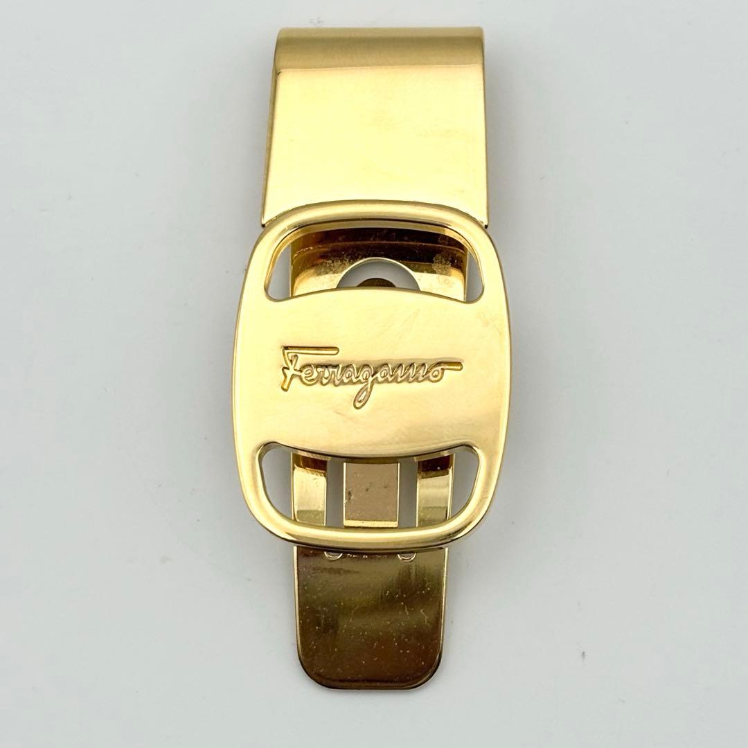 【希少・美品】フェラガモ ヴァラ 金具 マネークリップ ゴールド 箱・リボン付き
