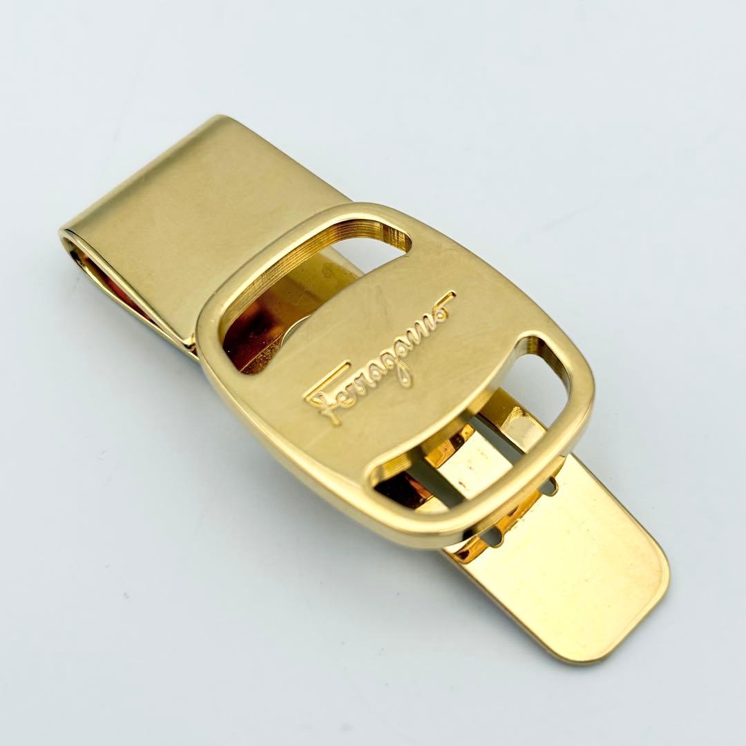 【希少・美品】フェラガモ ヴァラ 金具 マネークリップ ゴールド 箱・リボン付き