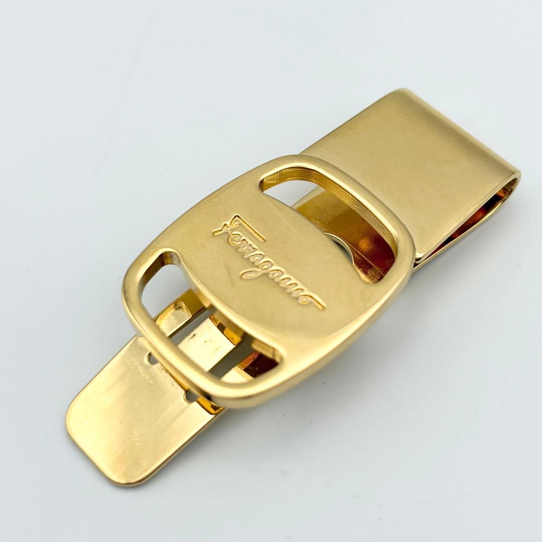 【希少・美品】フェラガモ ヴァラ 金具 マネークリップ ゴールド 箱・リボン付き