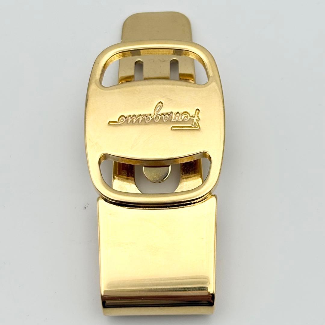 【希少・美品】フェラガモ ヴァラ 金具 マネークリップ ゴールド 箱・リボン付き