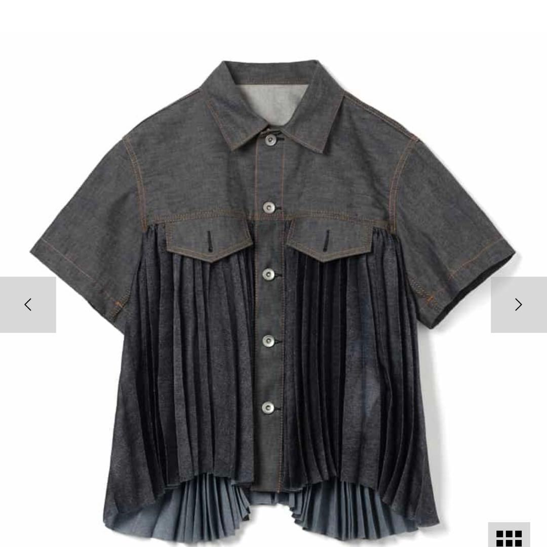 sacai 25SS denim shirt デニム シャツ プリーツ