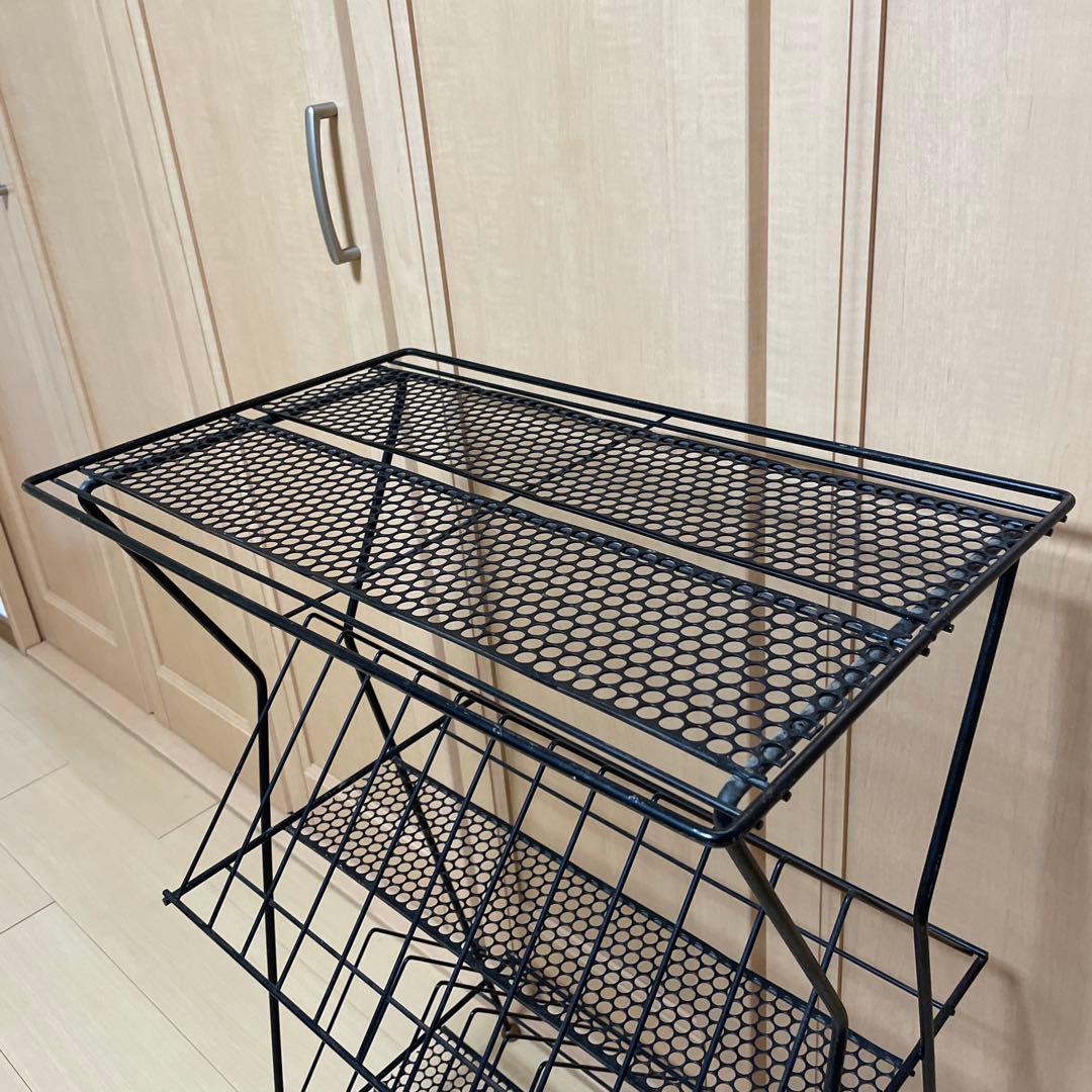 1960s ヴィンテージ　レコードラック　スチールメッシュラック ブックスタンド