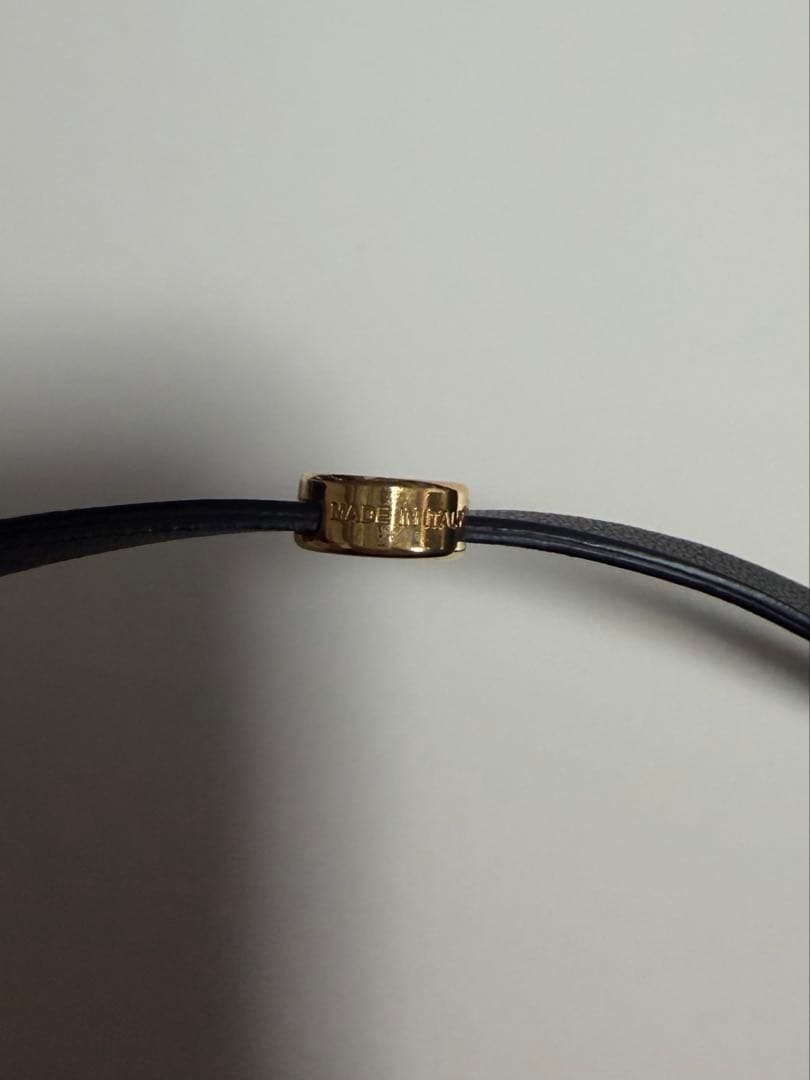 FENDI ブラックレザーラップブレスレット