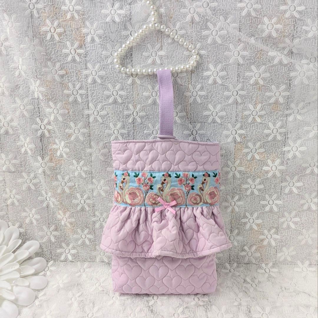 五十鈴ページ　入学3点セット等　ハートキルト　スワン刺繍リボン