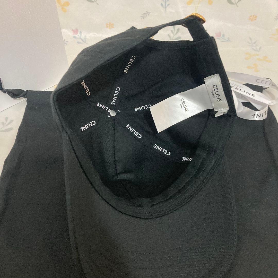 CELINE トリオンフ　キャップ　ブラック