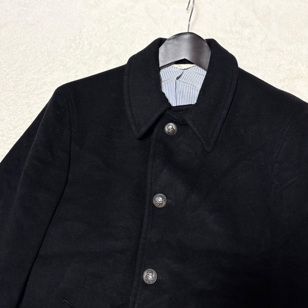 ハイドロゲン LUIGI BIANCHI ステンカラーコート カシミヤ混　黒