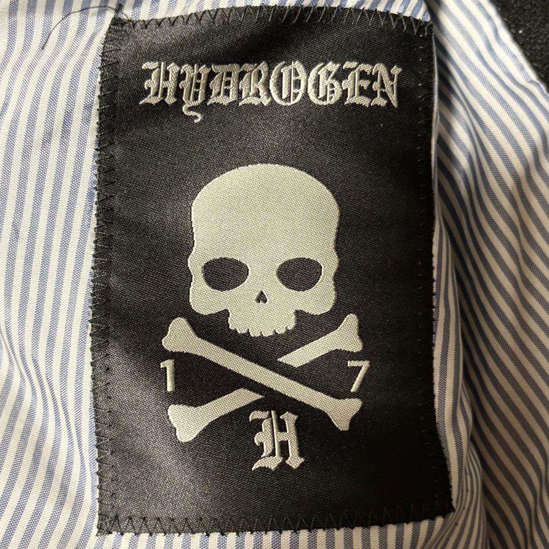 ハイドロゲン LUIGI BIANCHI ステンカラーコート カシミヤ混　黒