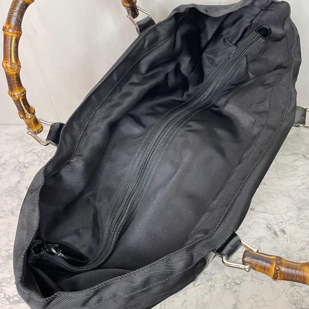 Gucci グッチ　バンブー　ナイロン　トートバッグ　　黒　大容量　旅行