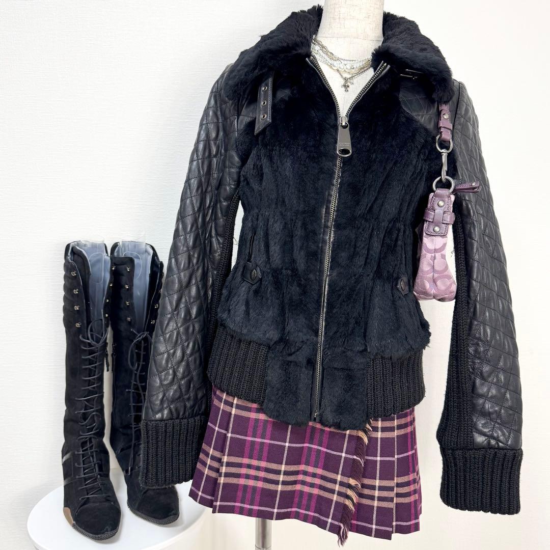 y2k❤️ BURBERRY BLUE LABEL 異素材 ドッキングジャケット