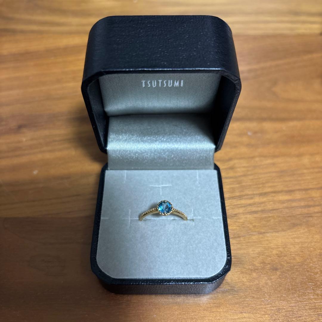 TSUTSUMI K10 YGロンドンブルートパーズリング　10号