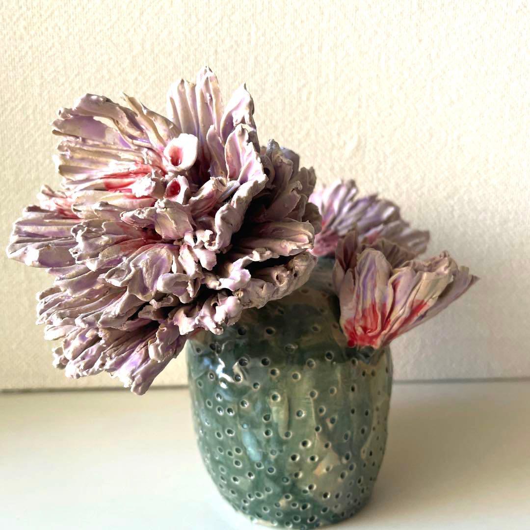 ※最終SALE※超希少！マリアンネフオタリ　サボテンの花　陶器置物アラビア