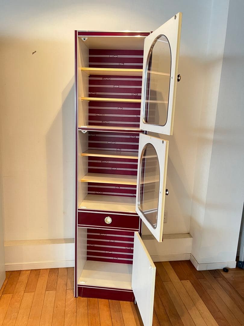 昭和レトロ レトロポップ 食器棚 キャビネット 木製 キッチン収納 古家具