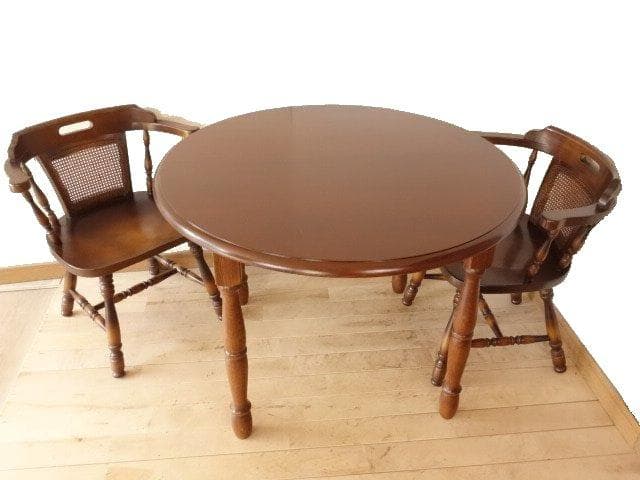 北海道手作り家具　雅　丸テーブル１０００　楢（ナラ）材　勇峰工芸（新）