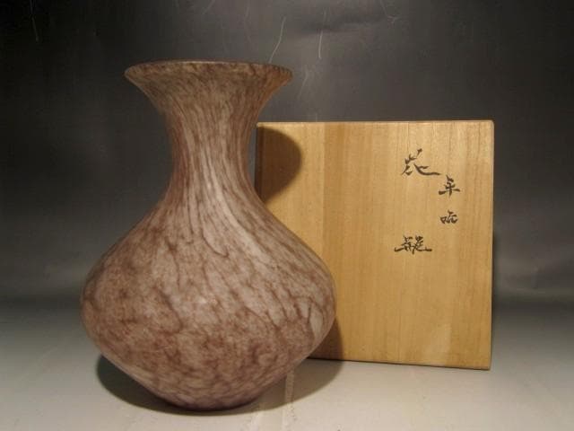 藤田喬平　手吹ガラス花瓶　美しい景色 s528