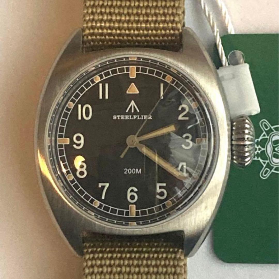 【新品未使用】STEELFLIER ミリタリーウォッチ 36mm Vh31 搭載