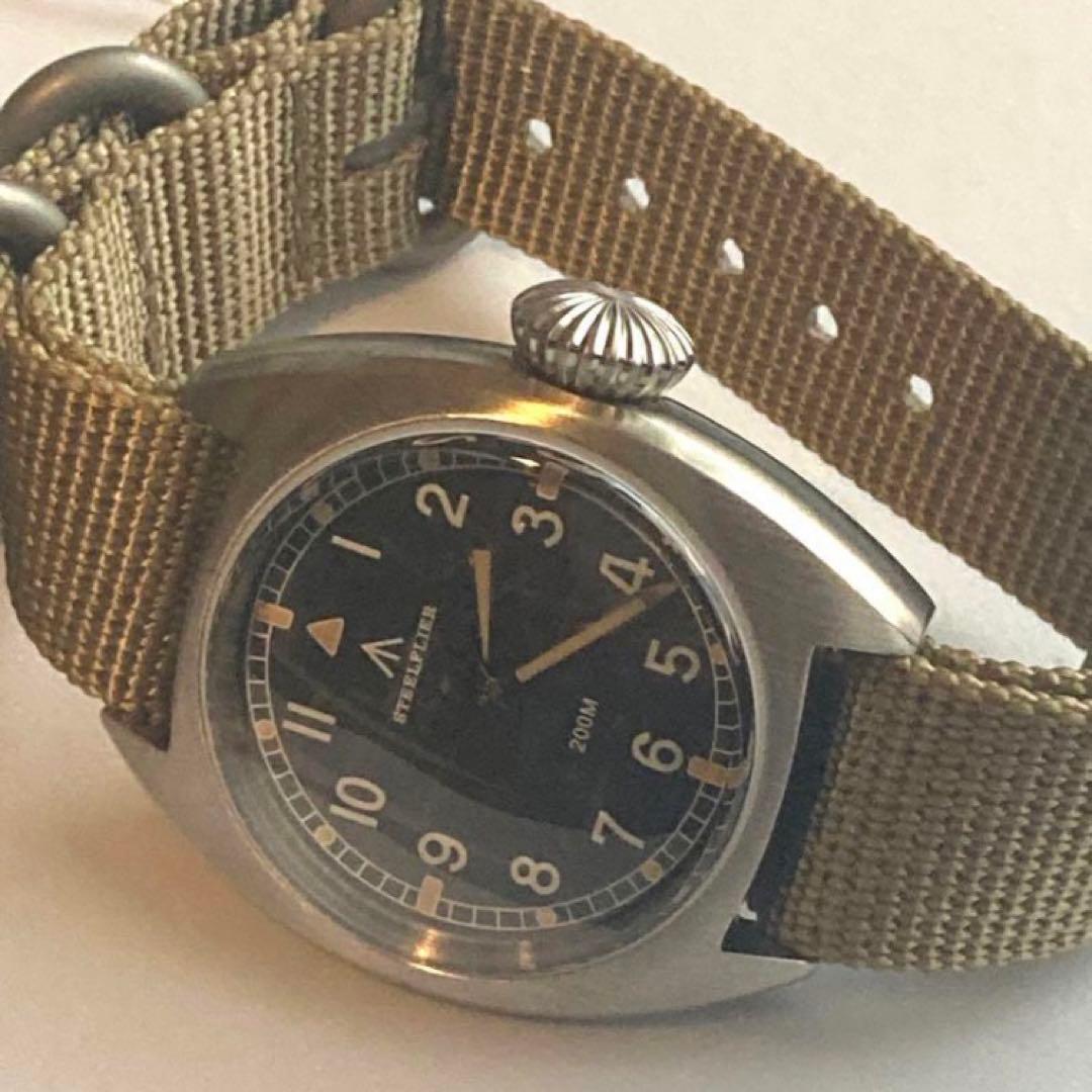 【新品未使用】STEELFLIER ミリタリーウォッチ 36mm Vh31 搭載