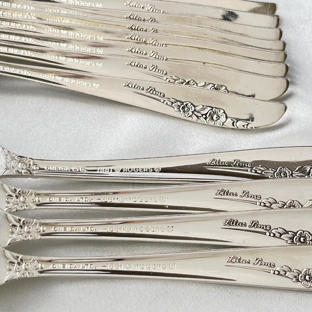 【ONEIDA 】LILAC TIME ディナーセット 8名用サーバー付き54本